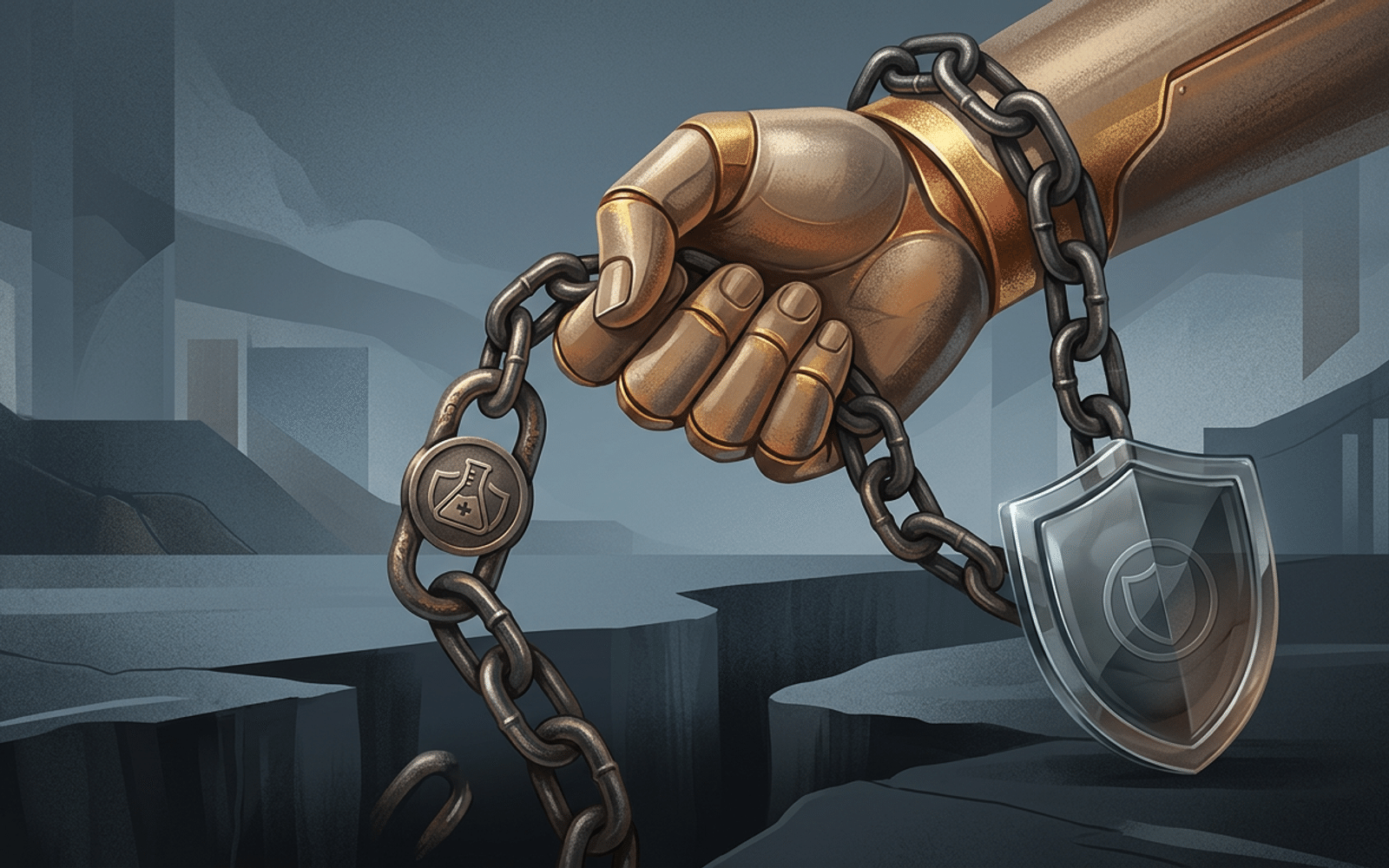 AI-generated editorial illustration for API Holdings clears ₹1,050 crore debt via Thyrocare stake sale, keeps a 51.02% unpledged holding
